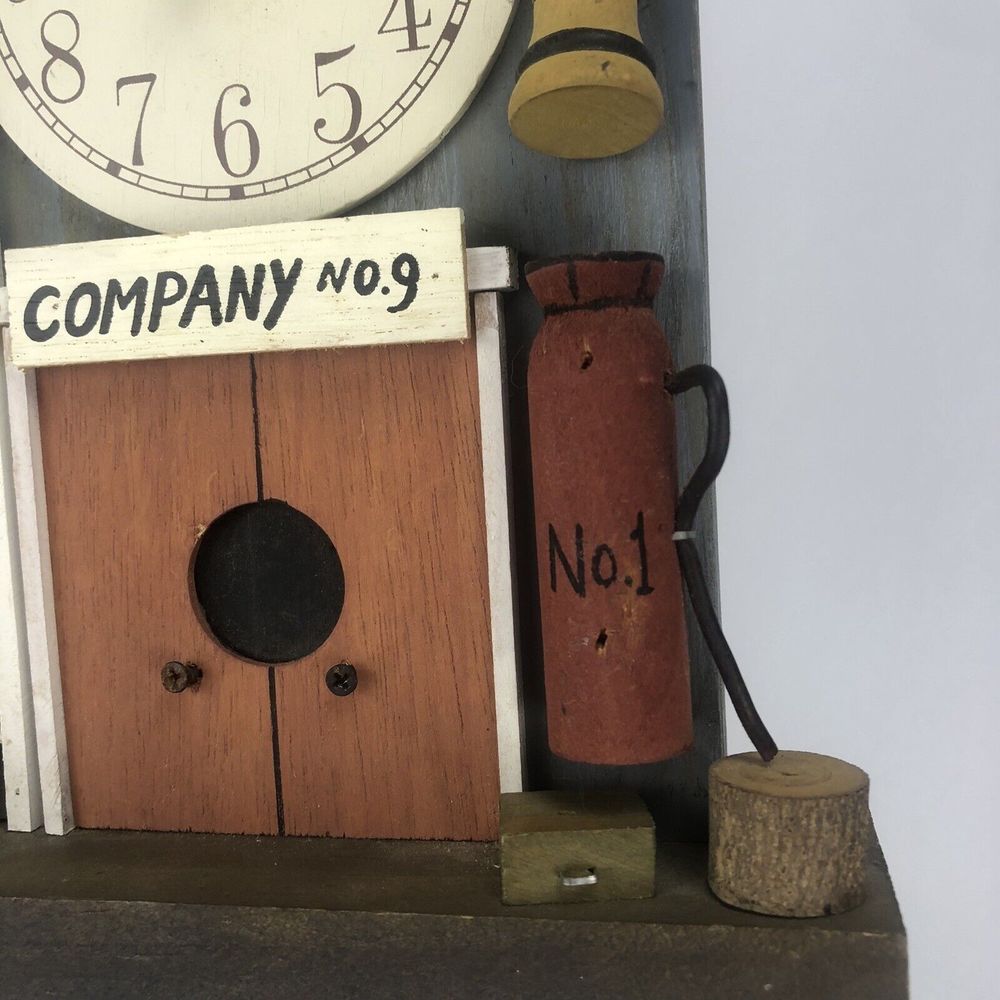 Decorative Wooden Clock Firehouse Company No.9 Decor/home / 9.5X7 - Picture 10 of 10